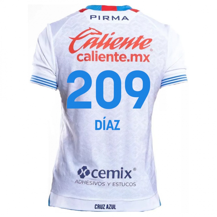 Kinder Josué Díaz #209 Weiß Blau Auswärtstrikot Trikot 2024/25 T-Shirt Österreich