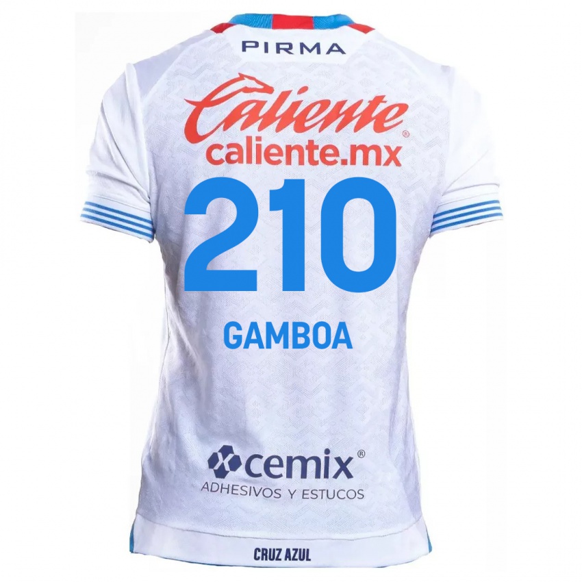 Kinder Bryan Gamboa #210 Weiß Blau Auswärtstrikot Trikot 2024/25 T-Shirt Österreich