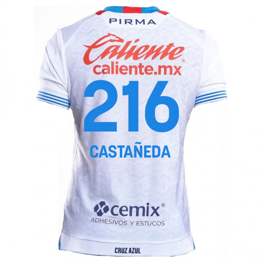 Kinder Ian Castañeda #216 Weiß Blau Auswärtstrikot Trikot 2024/25 T-Shirt Österreich