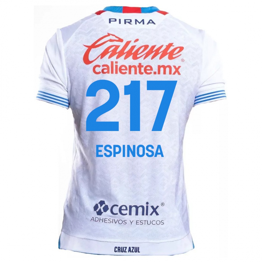 Kinder Samuel Espinosa #217 Weiß Blau Auswärtstrikot Trikot 2024/25 T-Shirt Österreich