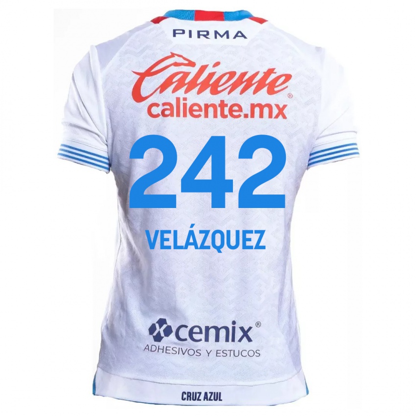 Kinder Karol Velázquez #242 Weiß Blau Auswärtstrikot Trikot 2024/25 T-Shirt Österreich