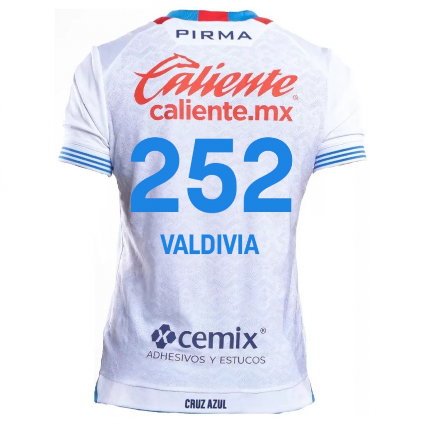 Kinder Christian Valdivia #252 Weiß Blau Auswärtstrikot Trikot 2024/25 T-Shirt Österreich