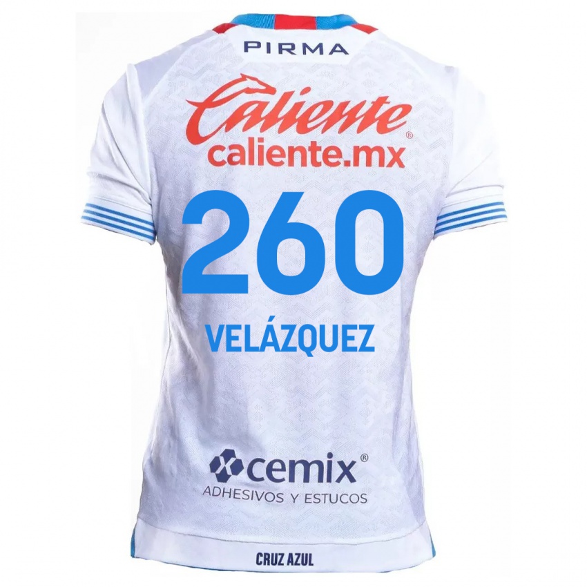 Kinder Víctor Velázquez #260 Weiß Blau Auswärtstrikot Trikot 2024/25 T-Shirt Österreich