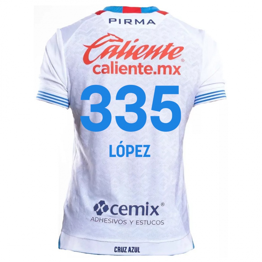 Kinder Alfredo López #335 Weiß Blau Auswärtstrikot Trikot 2024/25 T-Shirt Österreich