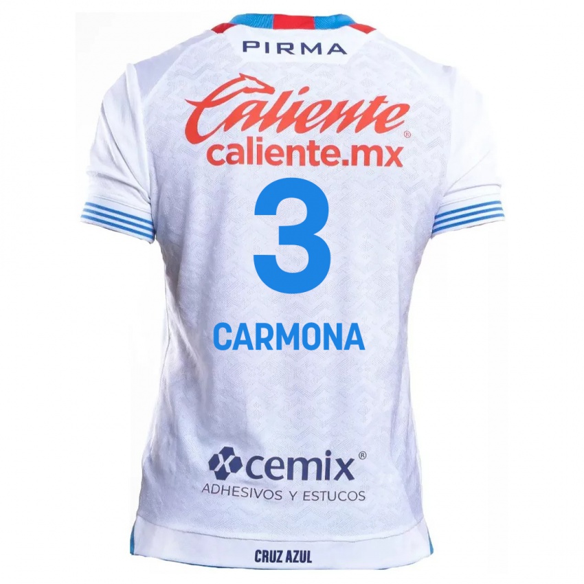 Kinder Edith Carmona #3 Weiß Blau Auswärtstrikot Trikot 2024/25 T-Shirt Österreich