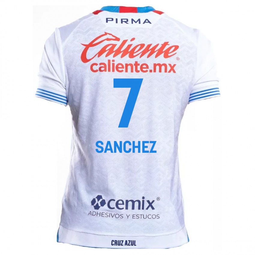 Kinder Andrea Sanchez #7 Weiß Blau Auswärtstrikot Trikot 2024/25 T-Shirt Österreich