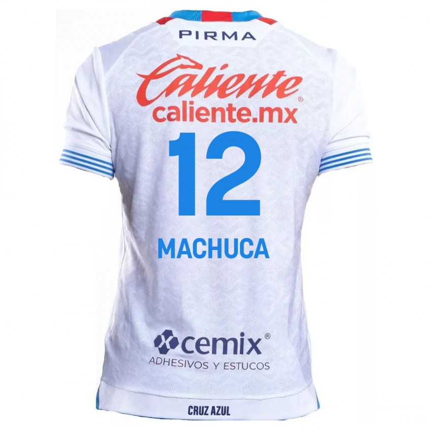 Kinder Gabriela Machuca #12 Weiß Blau Auswärtstrikot Trikot 2024/25 T-Shirt Österreich