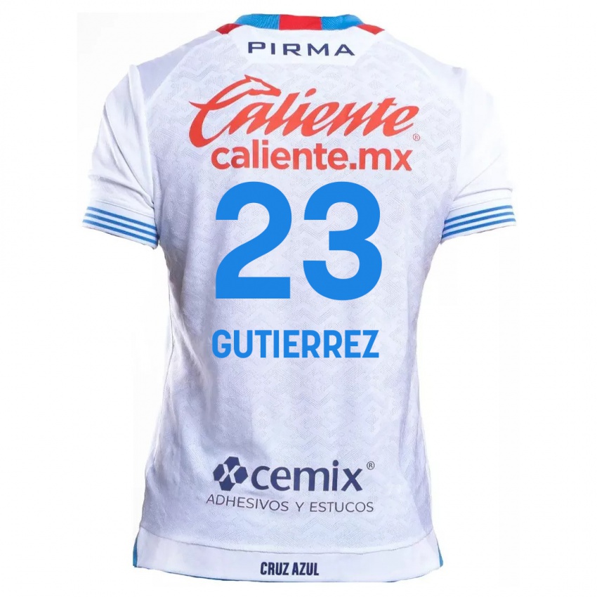 Kinder Ivonne Gutierrez #23 Weiß Blau Auswärtstrikot Trikot 2024/25 T-Shirt Österreich