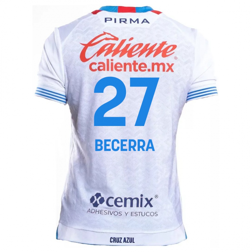 Kinder Ana Becerra #27 Weiß Blau Auswärtstrikot Trikot 2024/25 T-Shirt Österreich