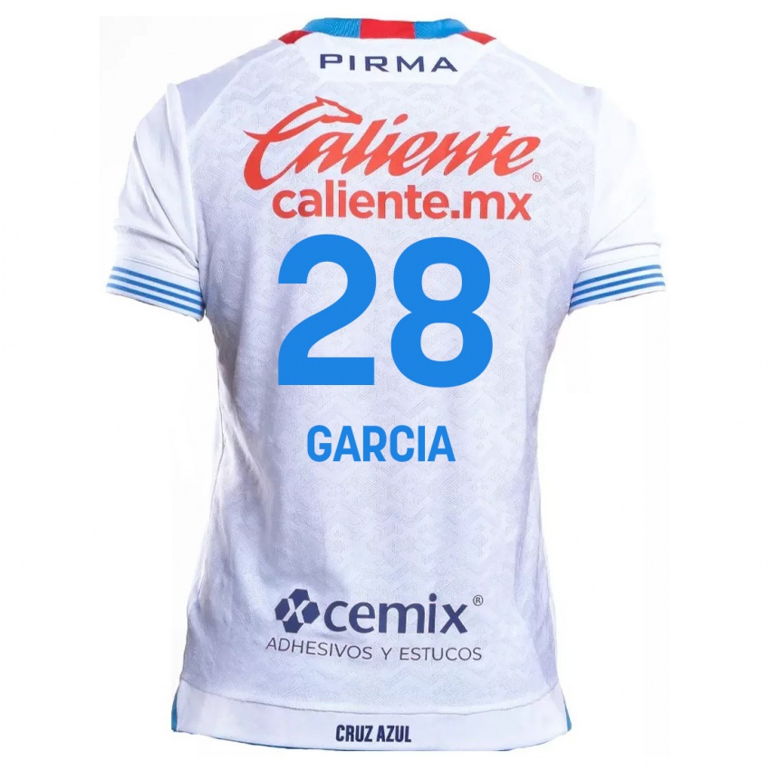 Kinder Ana Garcia #28 Weiß Blau Auswärtstrikot Trikot 2024/25 T-Shirt Österreich