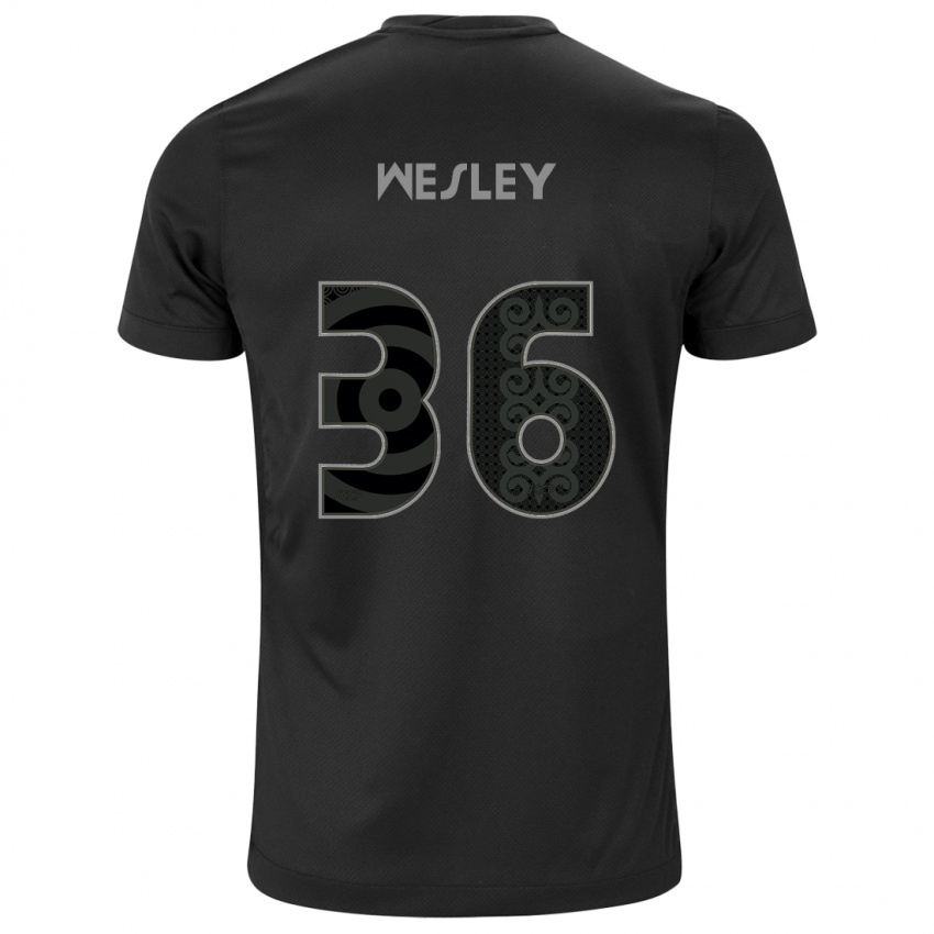 Kinder Wesley #36 Schwarz Auswärtstrikot Trikot 2024/25 T-Shirt Österreich