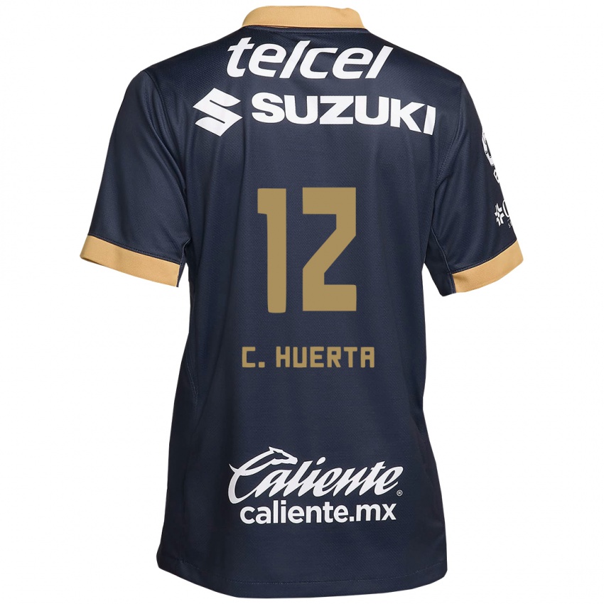 Kinder César Huerta #12 Obsidian Gold Weiß Auswärtstrikot Trikot 2024/25 T-Shirt Österreich