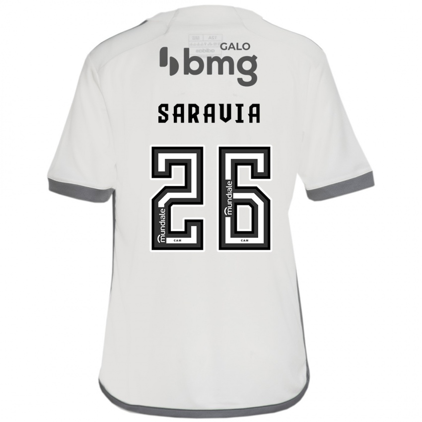 Kinder Renzo Saravia #26 Cremefarben Auswärtstrikot Trikot 2024/25 T-Shirt Österreich