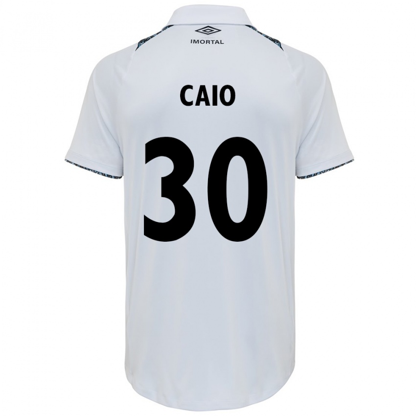 Kinder Rodrigo Caio #30 Weiß Blau Auswärtstrikot Trikot 2024/25 T-Shirt Österreich