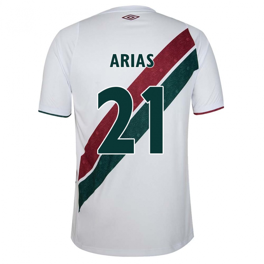 Kinder Jhon Arias #21 Weiß Grün Kastanienbraun Auswärtstrikot Trikot 2024/25 T-Shirt Österreich