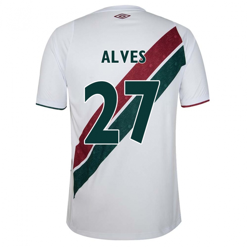 Kinder Felipe Alves #27 Weiß Grün Kastanienbraun Auswärtstrikot Trikot 2024/25 T-Shirt Österreich