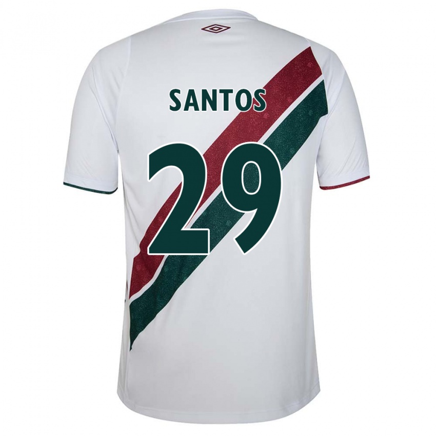 Kinder Thiago Santos #29 Weiß Grün Kastanienbraun Auswärtstrikot Trikot 2024/25 T-Shirt Österreich