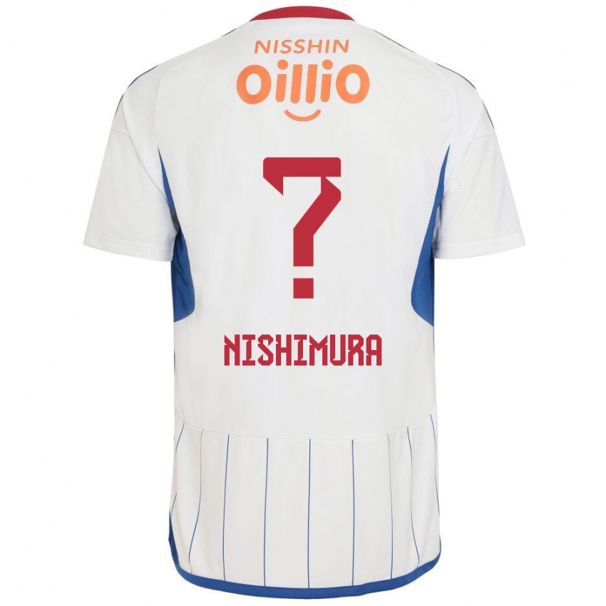 Kinder Takuma Nishimura #0 Weiß Blau Rot Auswärtstrikot Trikot 2024/25 T-Shirt Österreich