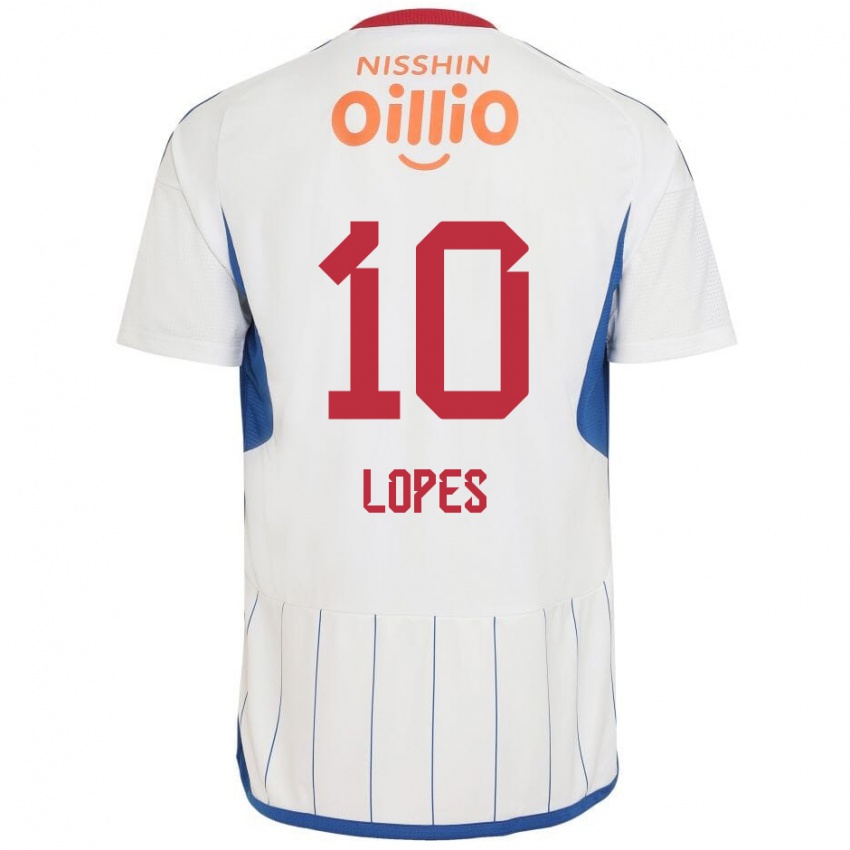 Kinder Anderson Lopes #10 Weiß Blau Rot Auswärtstrikot Trikot 2024/25 T-Shirt Österreich