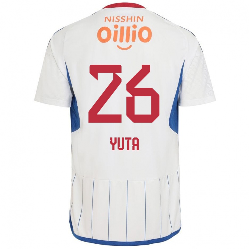 Kinder Yuta Koike #26 Weiß Blau Rot Auswärtstrikot Trikot 2024/25 T-Shirt Österreich