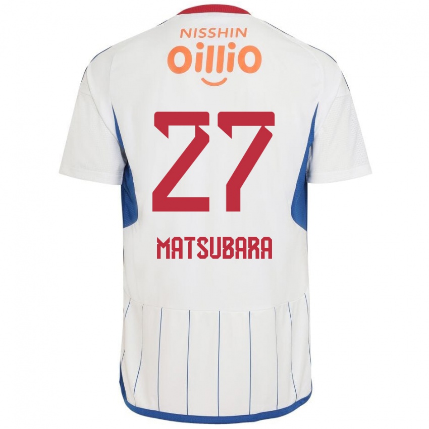 Kinder Ken Matsubara #27 Weiß Blau Rot Auswärtstrikot Trikot 2024/25 T-Shirt Österreich