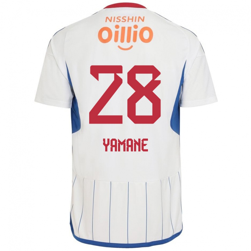 Kinder Riku Yamane #28 Weiß Blau Rot Auswärtstrikot Trikot 2024/25 T-Shirt Österreich