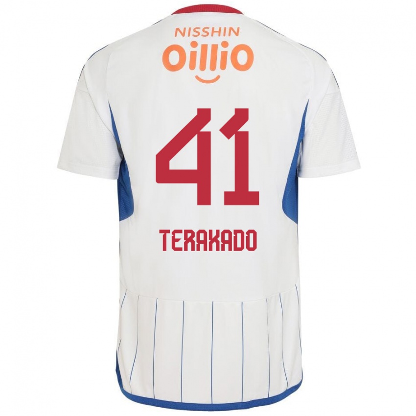 Kinder Riku Terakado #41 Weiß Blau Rot Auswärtstrikot Trikot 2024/25 T-Shirt Österreich