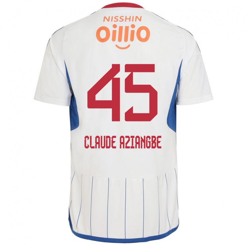 Kinder Jean Claude Aziangbe #45 Weiß Blau Rot Auswärtstrikot Trikot 2024/25 T-Shirt Österreich