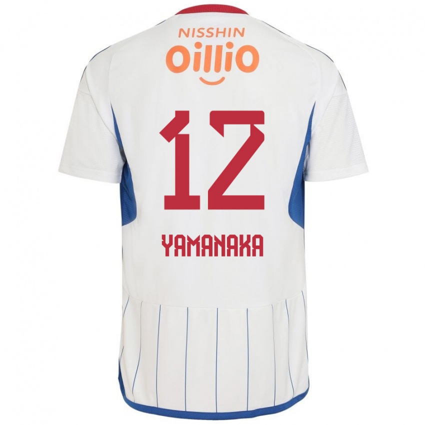 Kinder Yuki Yamanaka #12 Weiß Blau Rot Auswärtstrikot Trikot 2024/25 T-Shirt Österreich