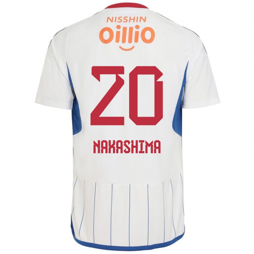 Kinder Rikuto Nakashima #20 Weiß Blau Rot Auswärtstrikot Trikot 2024/25 T-Shirt Österreich