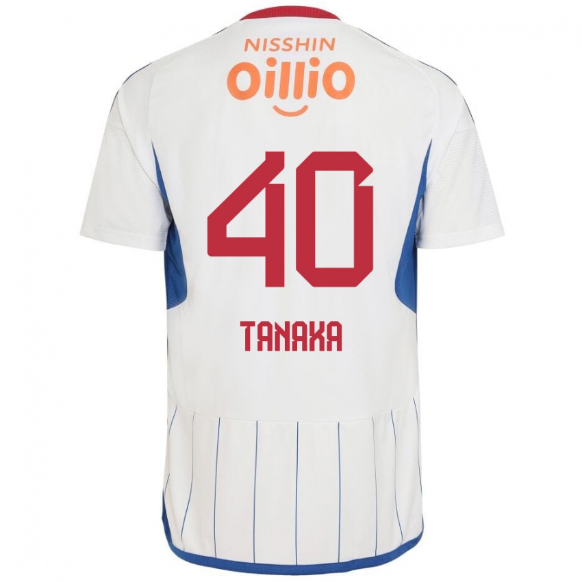 Kinder Hiei Tanaka #40 Weiß Blau Rot Auswärtstrikot Trikot 2024/25 T-Shirt Österreich