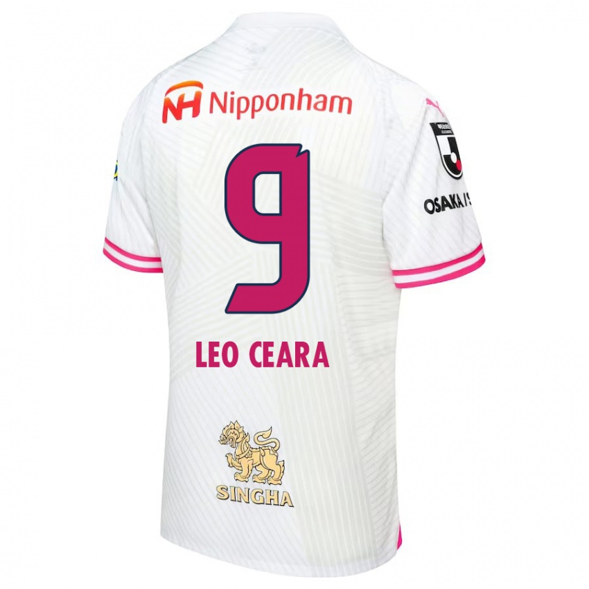 Kinder Léo Ceará #9 Weiß Rosa Auswärtstrikot Trikot 2024/25 T-Shirt Österreich