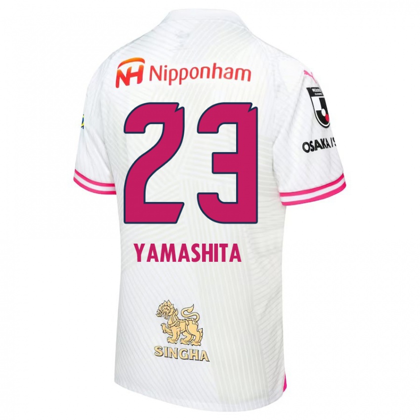 Kinder Tatsuya Yamashita #23 Weiß Rosa Auswärtstrikot Trikot 2024/25 T-Shirt Österreich