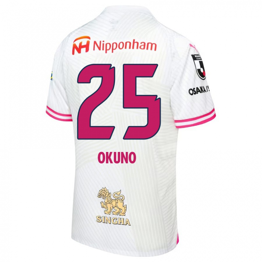 Kinder Hiroaki Okuno #25 Weiß Rosa Auswärtstrikot Trikot 2024/25 T-Shirt Österreich