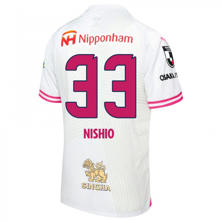 Kinder Ryuya Nishio #33 Weiß Rosa Auswärtstrikot Trikot 2024/25 T-Shirt Österreich