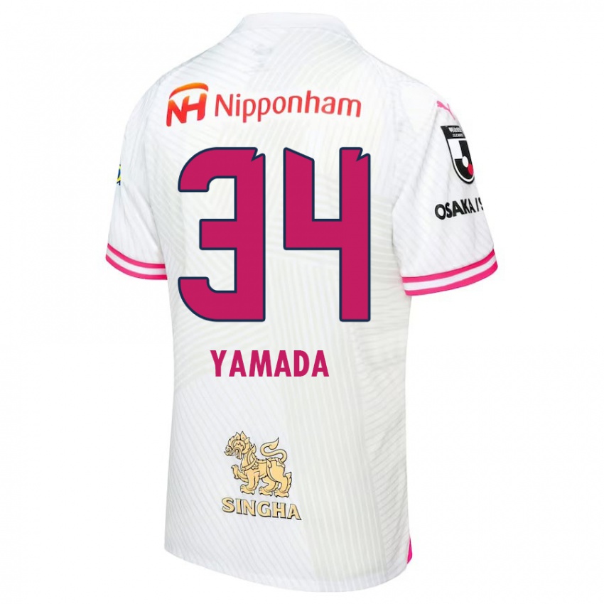 Kinder Hiroto Yamada #34 Weiß Rosa Auswärtstrikot Trikot 2024/25 T-Shirt Österreich