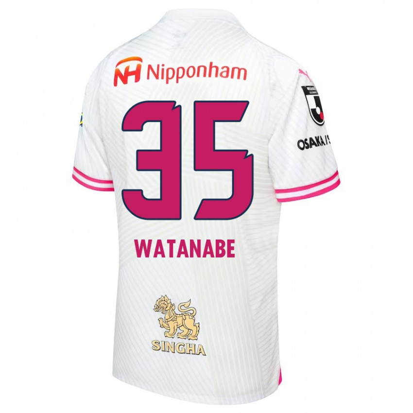 Kinder Ryo Watanabe #35 Weiß Rosa Auswärtstrikot Trikot 2024/25 T-Shirt Österreich