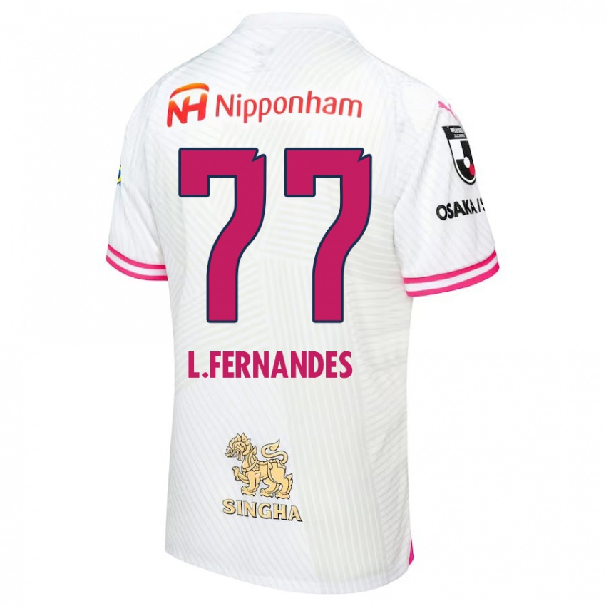 Kinder Lucas Fernandes #77 Weiß Rosa Auswärtstrikot Trikot 2024/25 T-Shirt Österreich