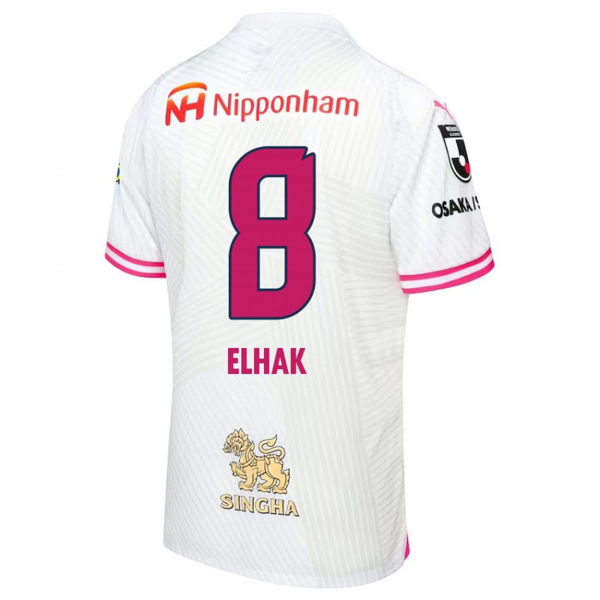 Kinder Akuro Elhak #8 Weiß Rosa Auswärtstrikot Trikot 2024/25 T-Shirt Österreich