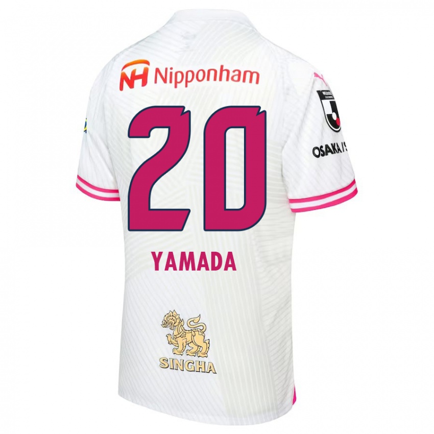 Kinder Kotaro Yamada #20 Weiß Rosa Auswärtstrikot Trikot 2024/25 T-Shirt Österreich