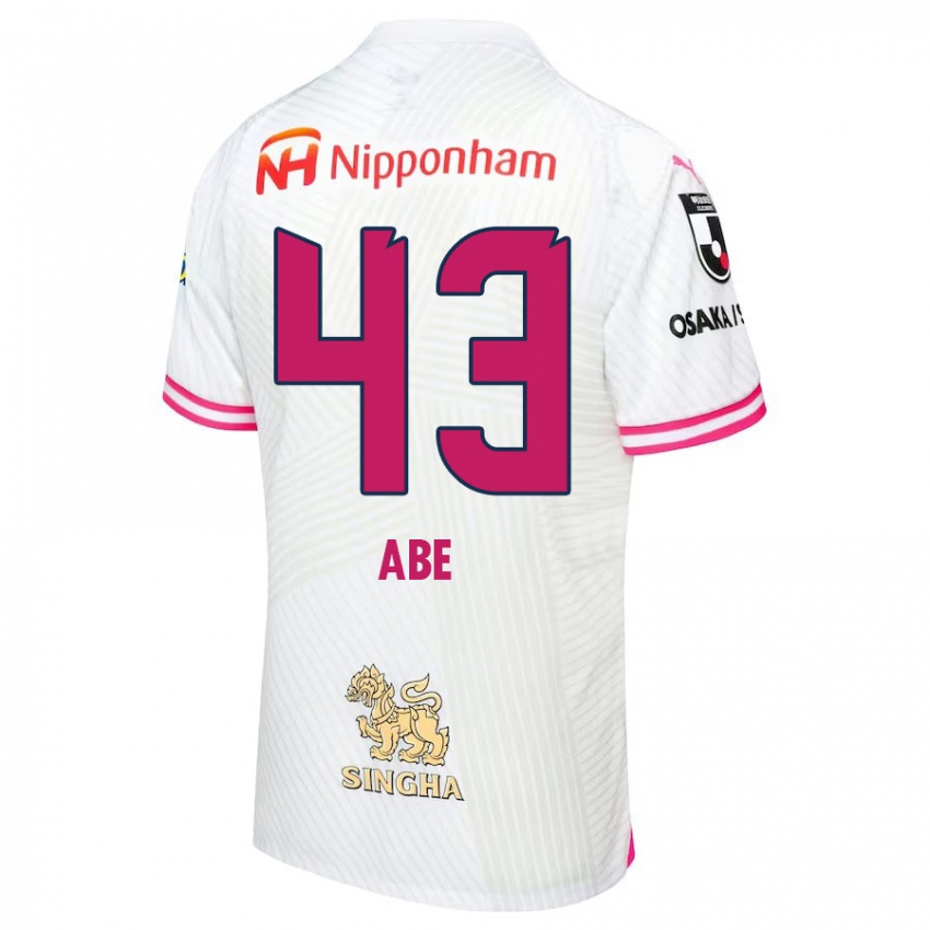 Kinder Yosei Abe #43 Weiß Rosa Auswärtstrikot Trikot 2024/25 T-Shirt Österreich