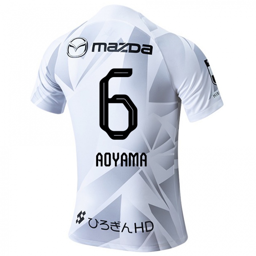 Kinder Toshihiro Aoyama #6 Weiß Grau Schwarz Auswärtstrikot Trikot 2024/25 T-Shirt Österreich