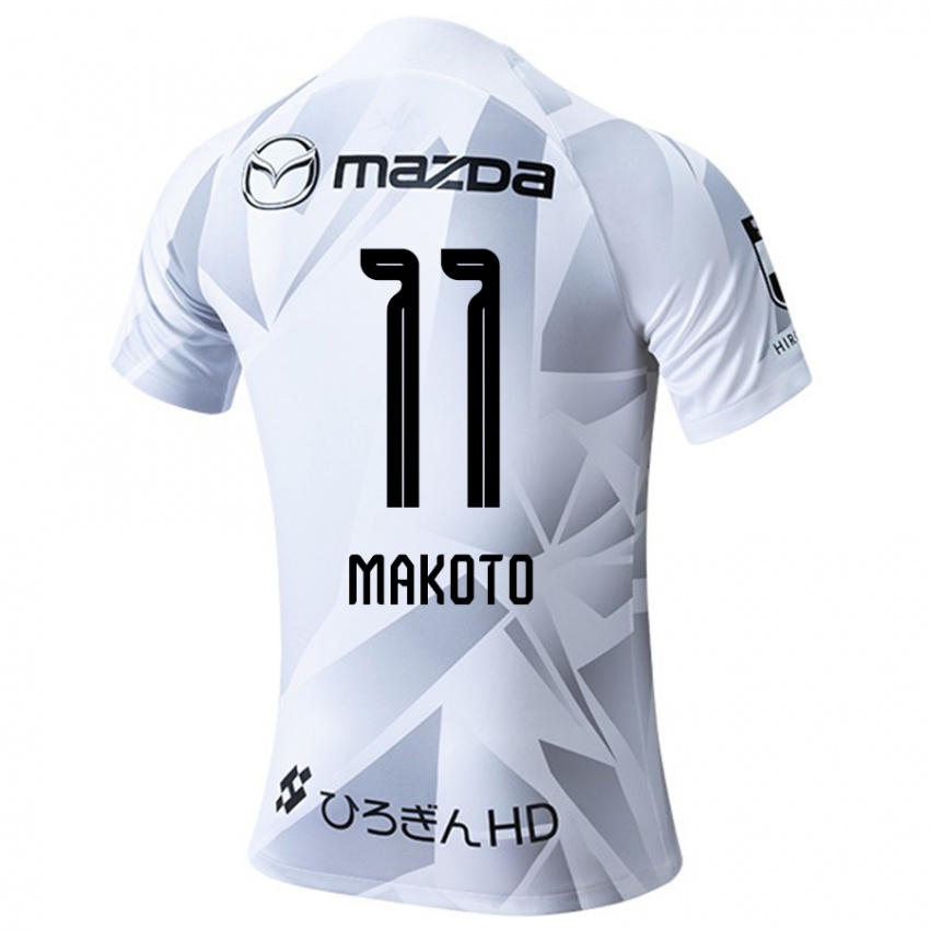 Kinder Makoto Mitsuta #11 Weiß Grau Schwarz Auswärtstrikot Trikot 2024/25 T-Shirt Österreich