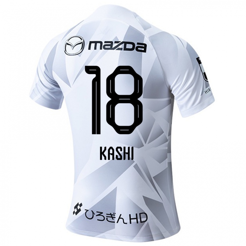 Kinder Yoshifumi Kashiwa #18 Weiß Grau Schwarz Auswärtstrikot Trikot 2024/25 T-Shirt Österreich