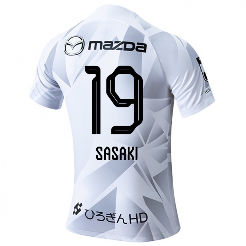 Kinder Sho Sasaki #19 Weiß Grau Schwarz Auswärtstrikot Trikot 2024/25 T-Shirt Österreich