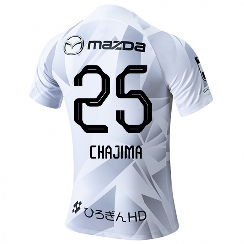 Kinder Yusuke Chajima #25 Weiß Grau Schwarz Auswärtstrikot Trikot 2024/25 T-Shirt Österreich