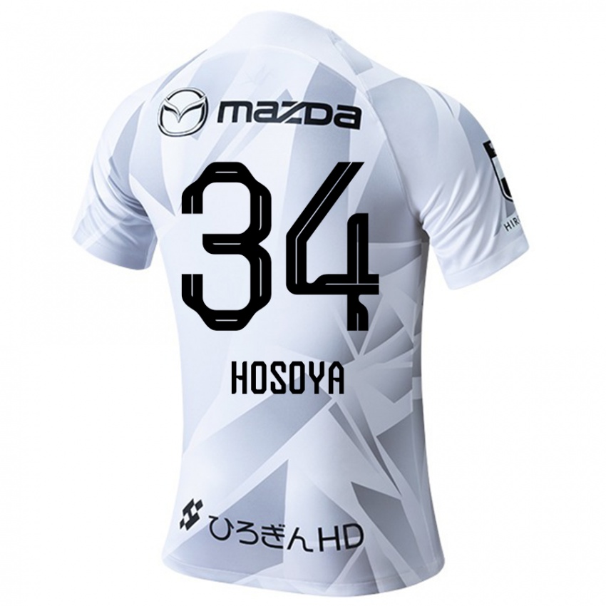 Kinder Kohei Hosoya #34 Weiß Grau Schwarz Auswärtstrikot Trikot 2024/25 T-Shirt Österreich