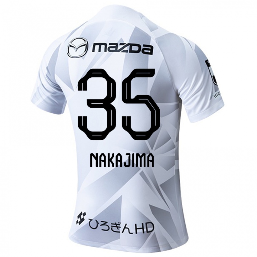 Kinder Yotaro Nakajima #35 Weiß Grau Schwarz Auswärtstrikot Trikot 2024/25 T-Shirt Österreich