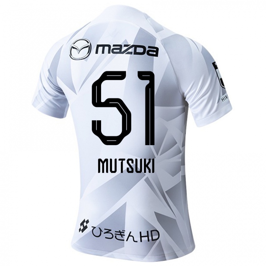 Kinder Mutsuki Kato #51 Weiß Grau Schwarz Auswärtstrikot Trikot 2024/25 T-Shirt Österreich