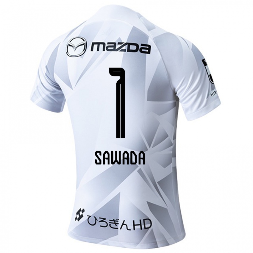 Kinder Shunsuke Sawada #1 Weiß Grau Schwarz Auswärtstrikot Trikot 2024/25 T-Shirt Österreich